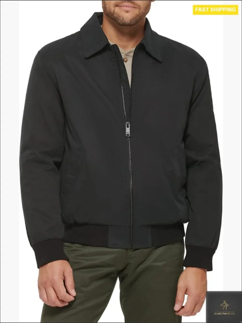 Golf Bomber Jacket Lightweight Windbreaker Water Resistant Long Sleeve